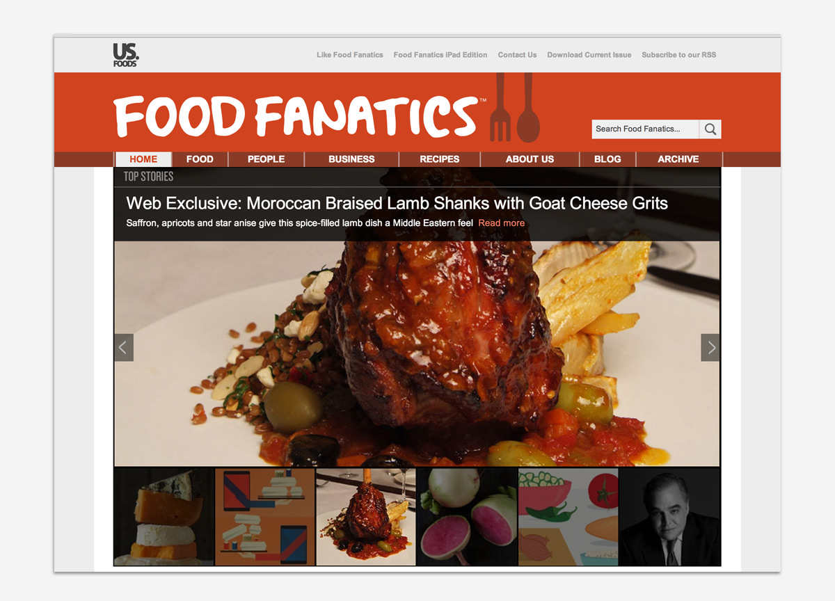 U.S. Foods Food Fanatics Website Design
